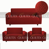 STRIPE JACQUARD SOFA COVER MAROON