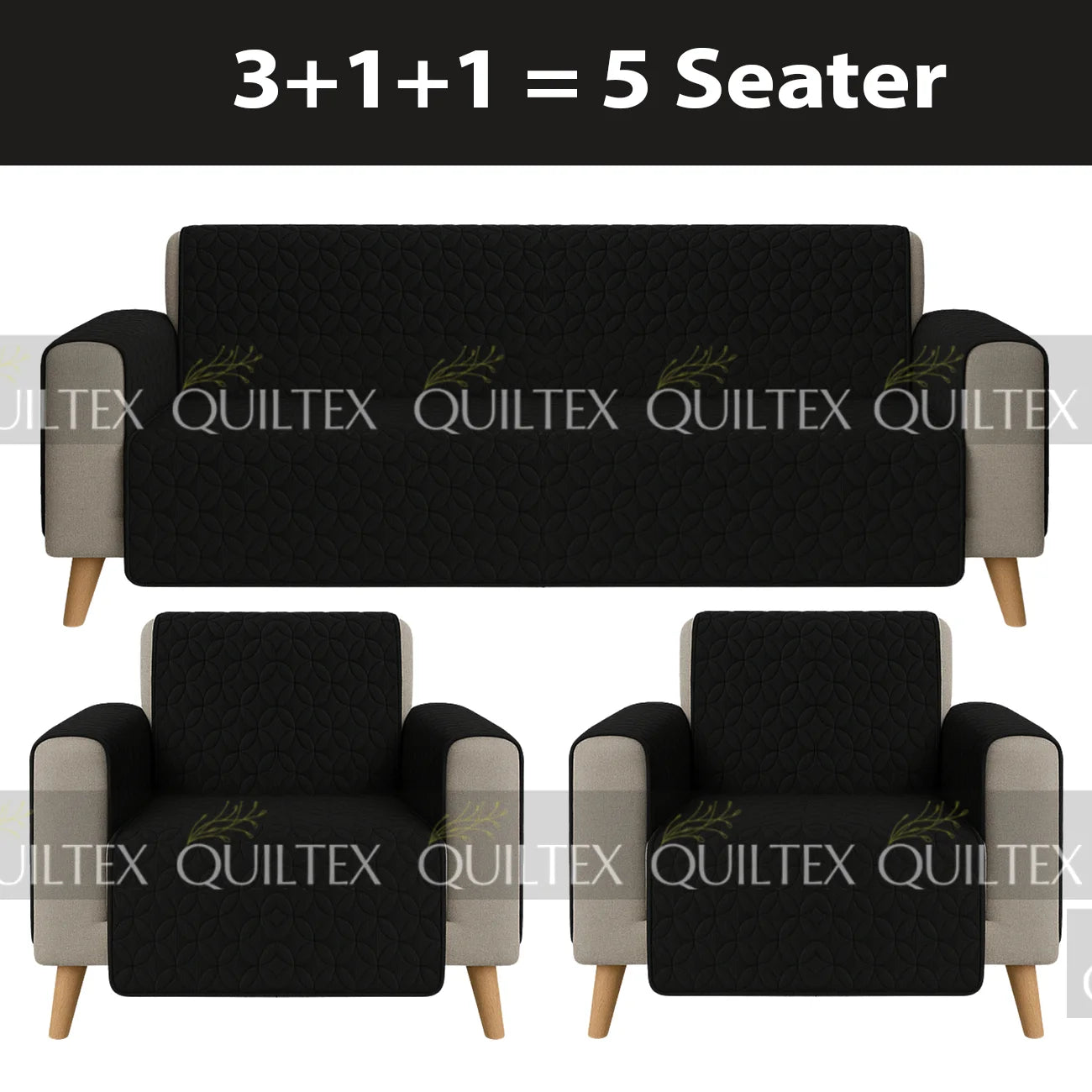 Ultrasonic Sofa Cover  (BLACK)