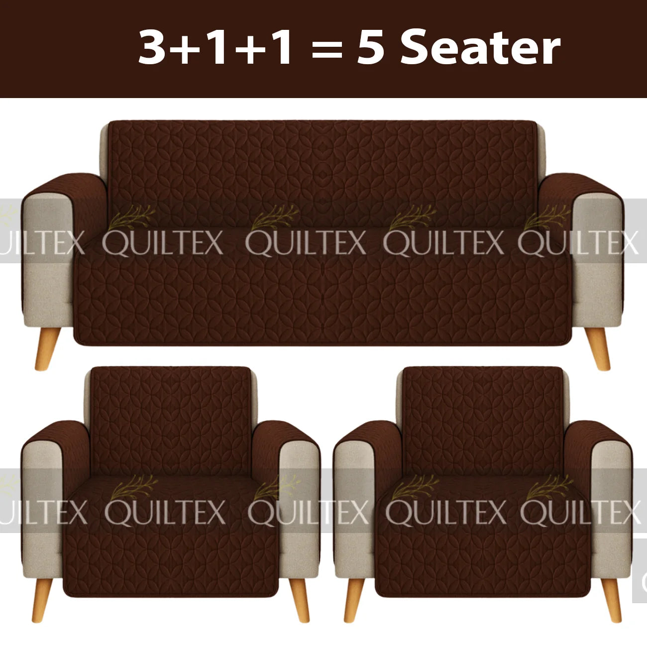 Ultrasonic Sofa Cover  ( BROWN )
