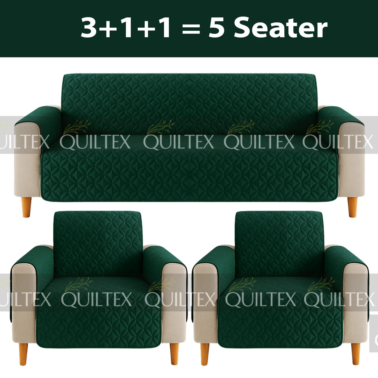 Ultrasonic Sofa Cover  (GREEN )