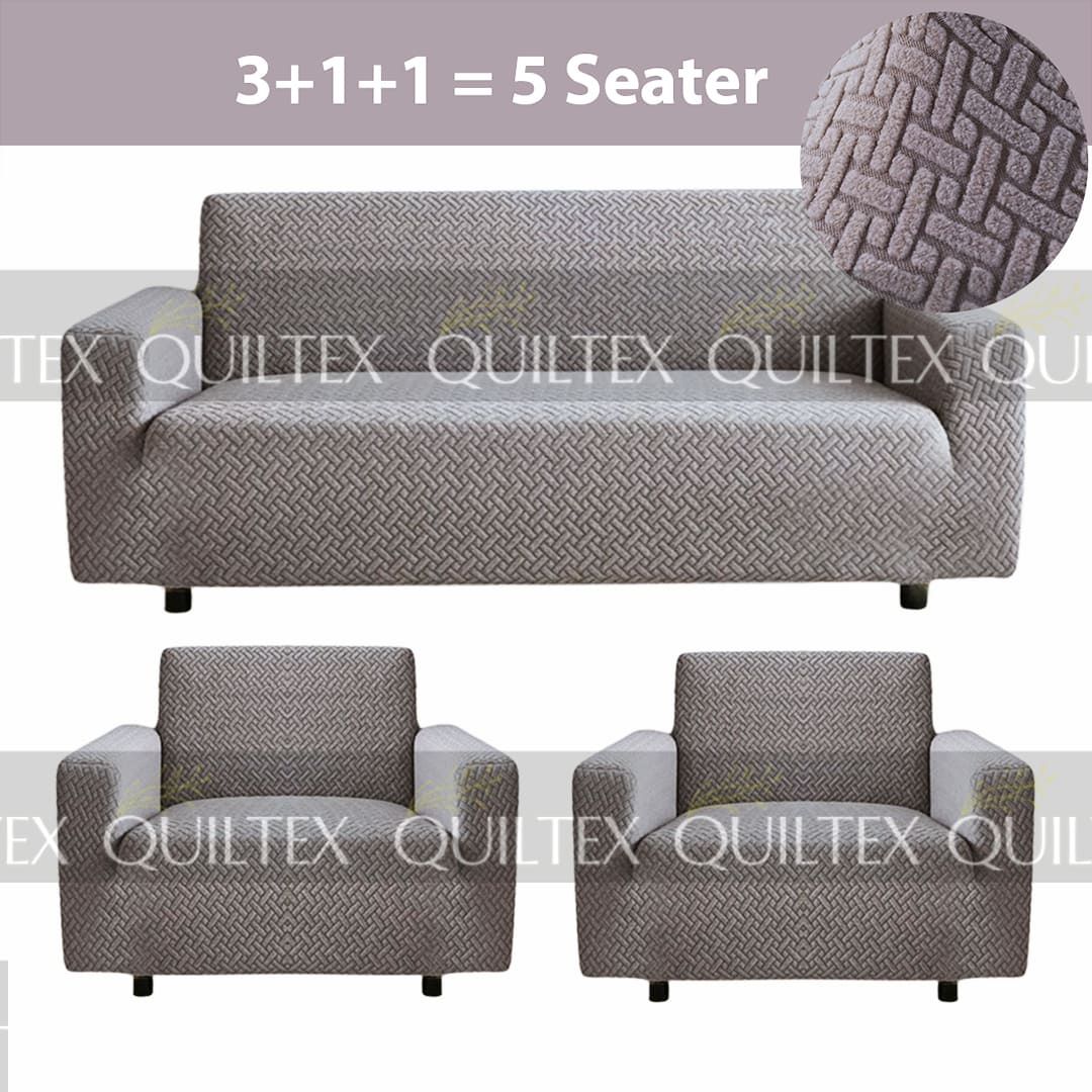 STRIPE JACQUARD SOFA COVER GREY