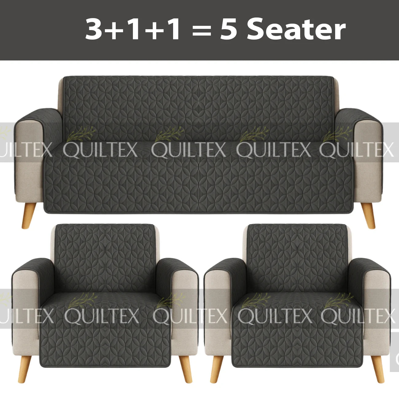 Ultrasonic Sofa Cover  (GREY )