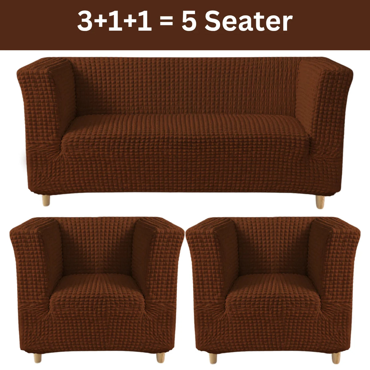 High-Arm Sofa Slipcover Brown