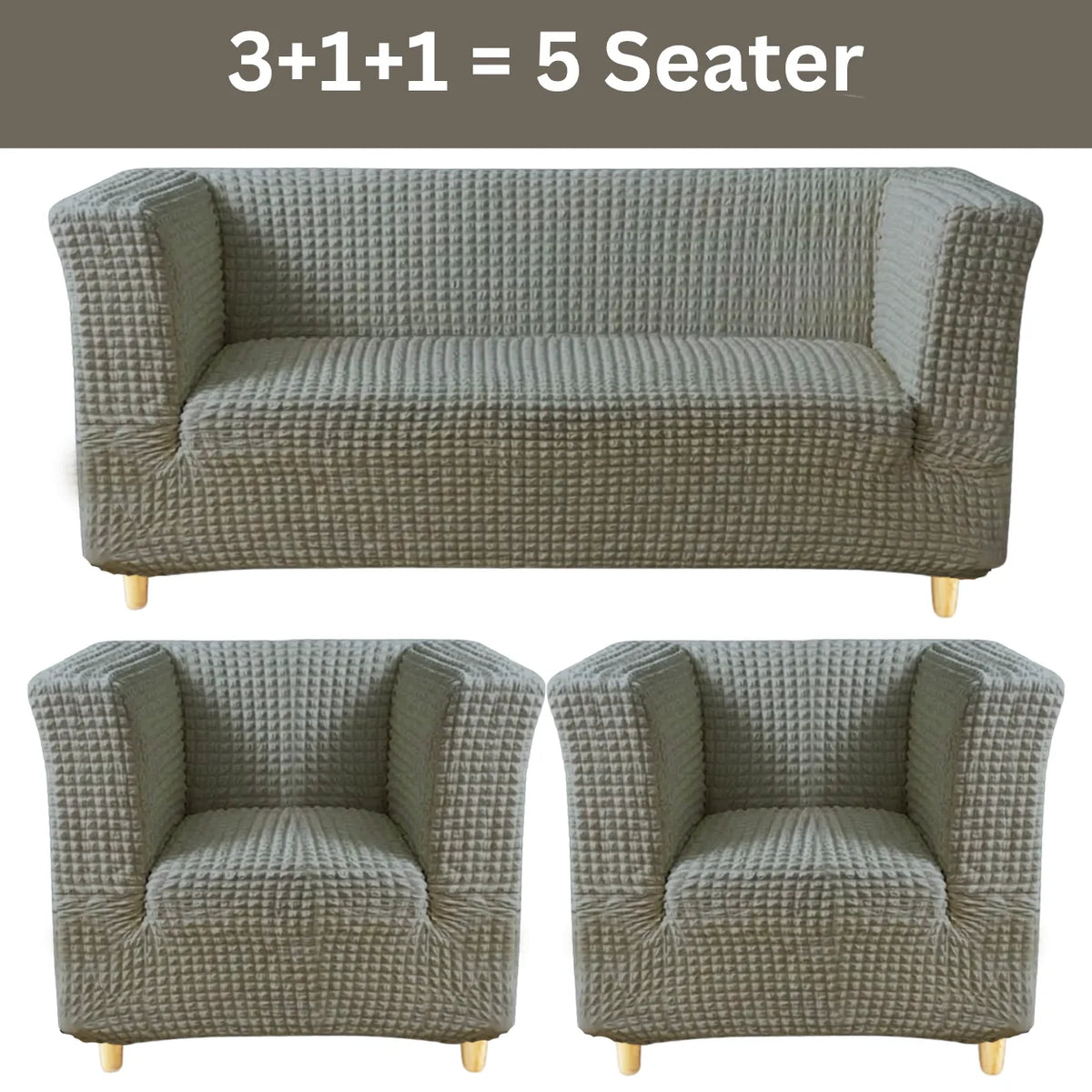 High-Arm Sofa Slipcover Grey