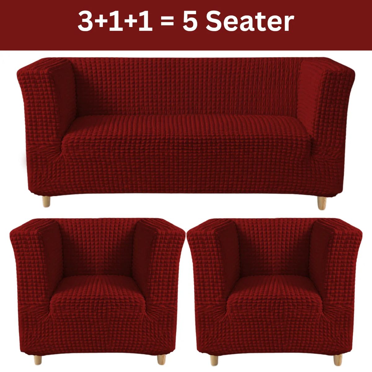 High-Arm Sofa Slipcover Maroon