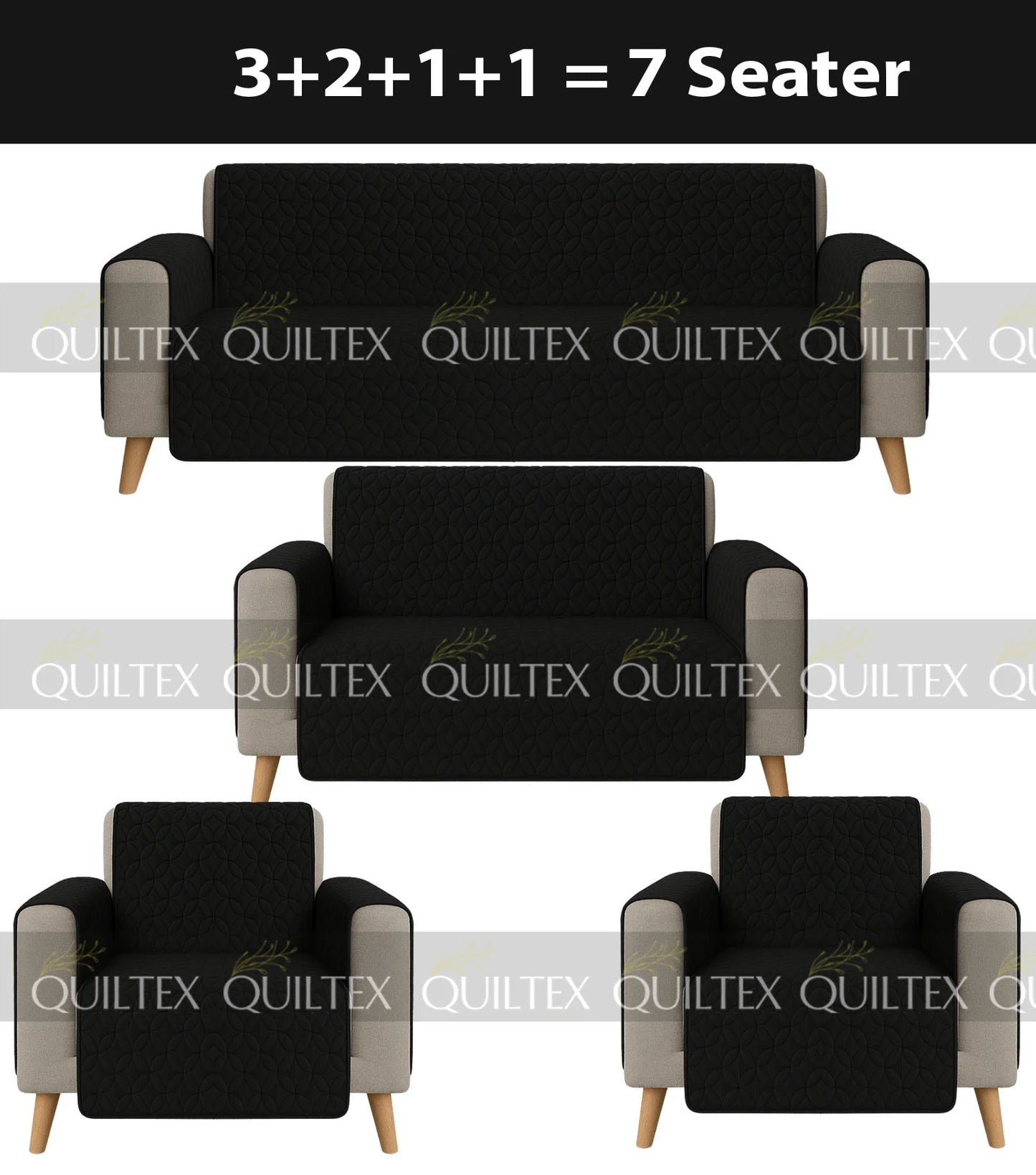 Ultrasonic Sofa Cover  (BLACK)
