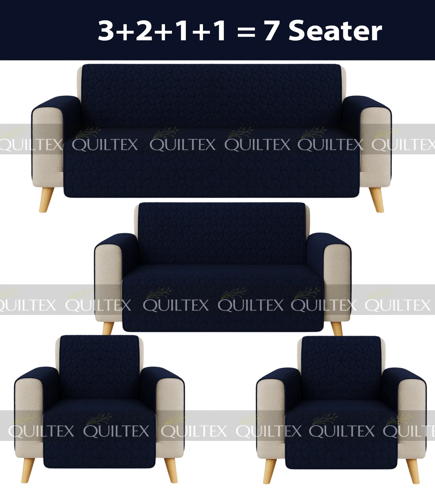 Ultrasonic Sofa Cover  (BLUE)