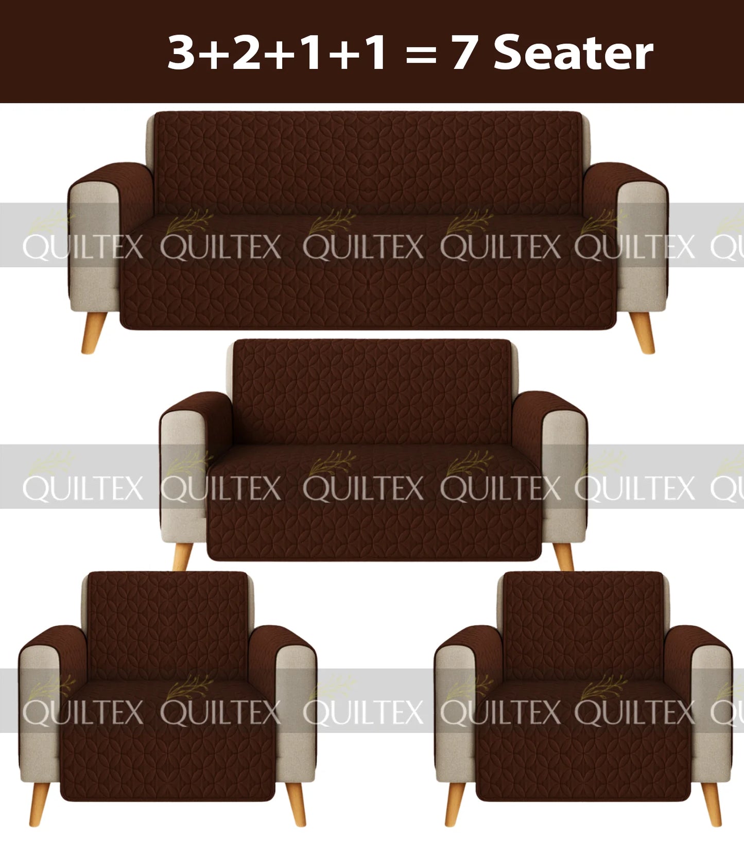 Ultrasonic Sofa Cover  ( BROWN )