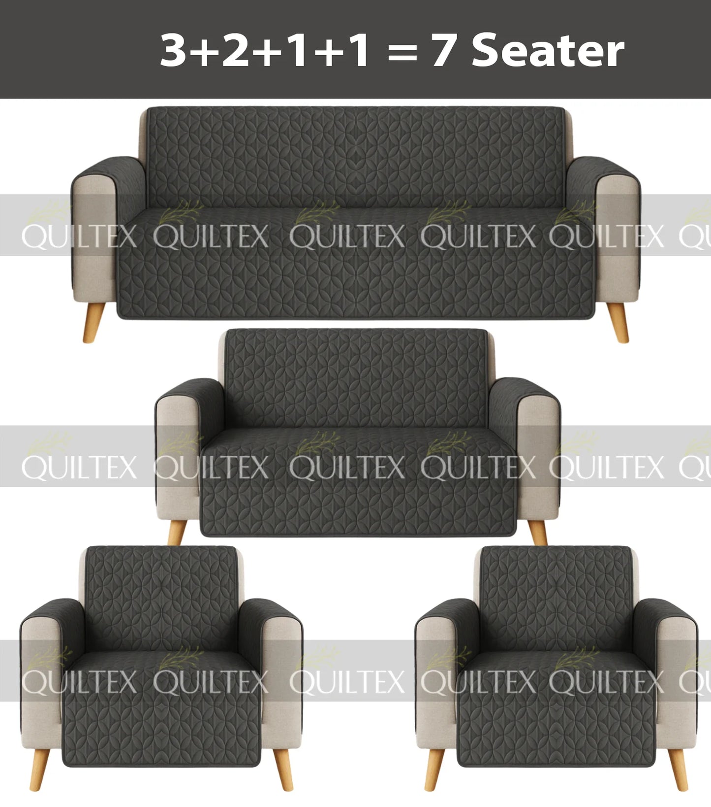 Ultrasonic Sofa Cover  (GREY )