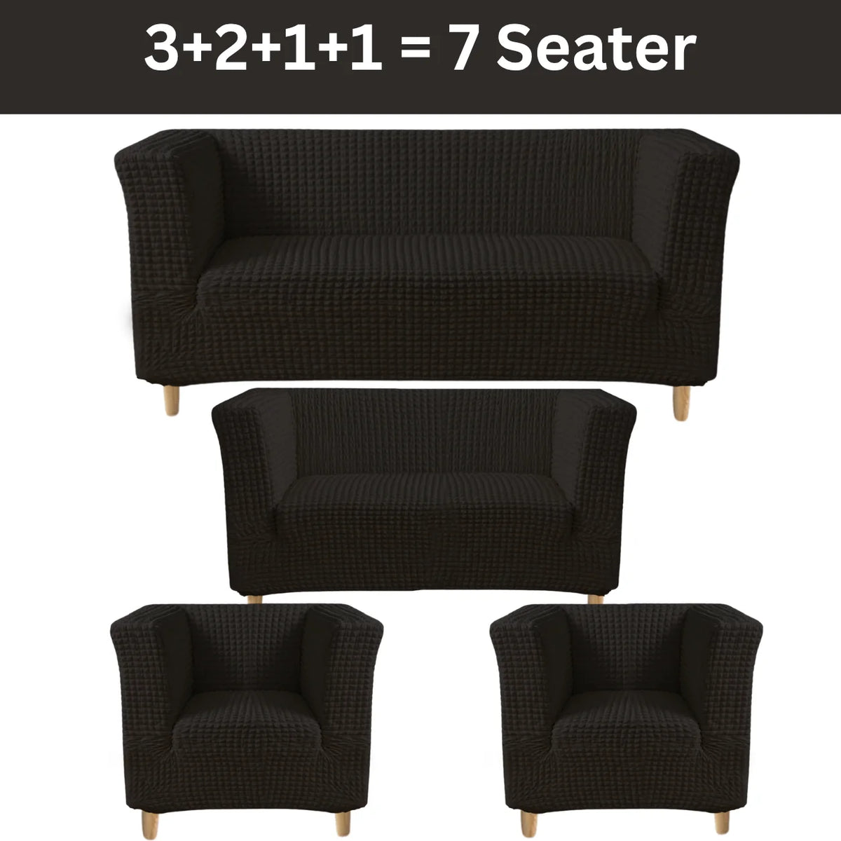 High-Arm Sofa Slipcover Black