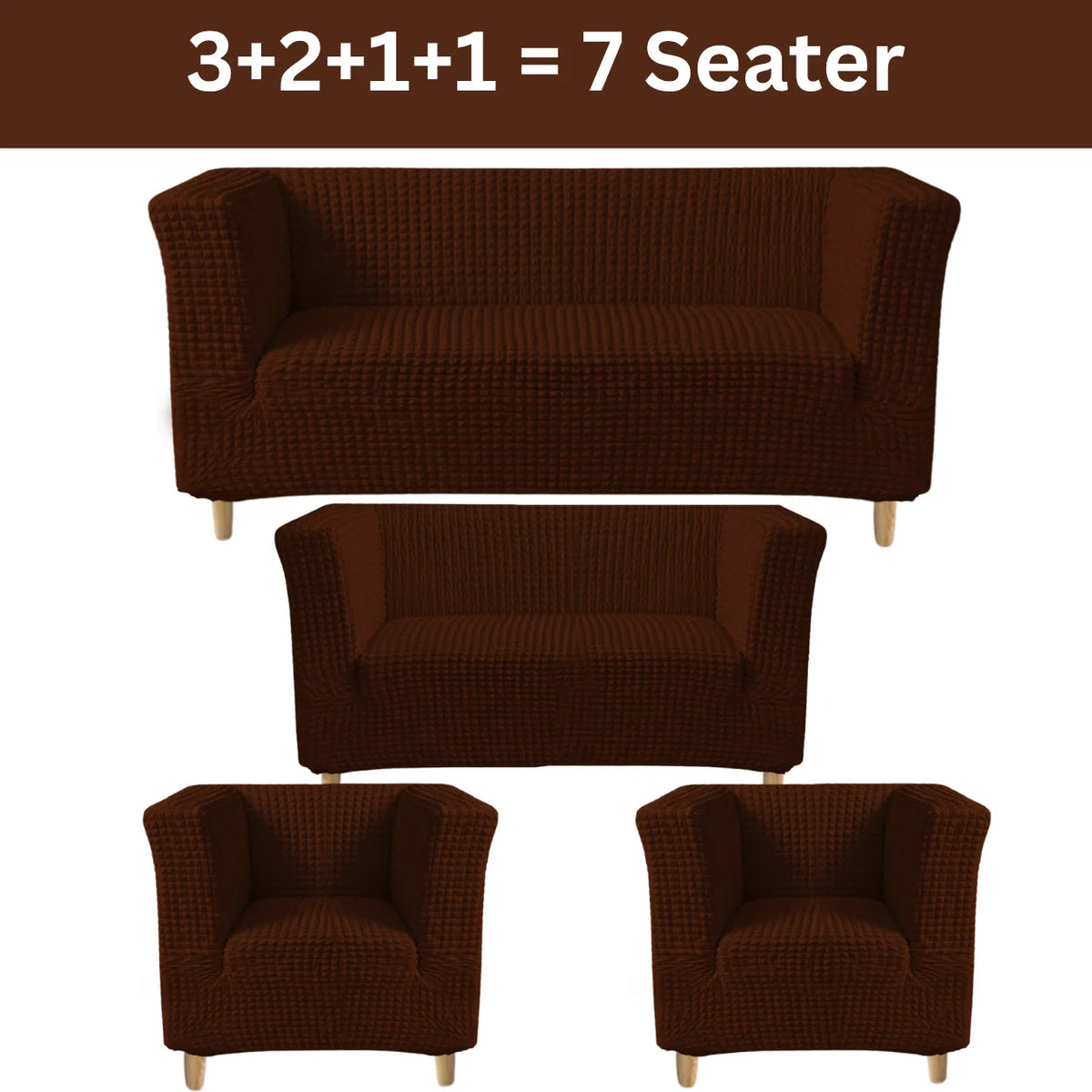 High-Arm Sofa Slipcover Brown