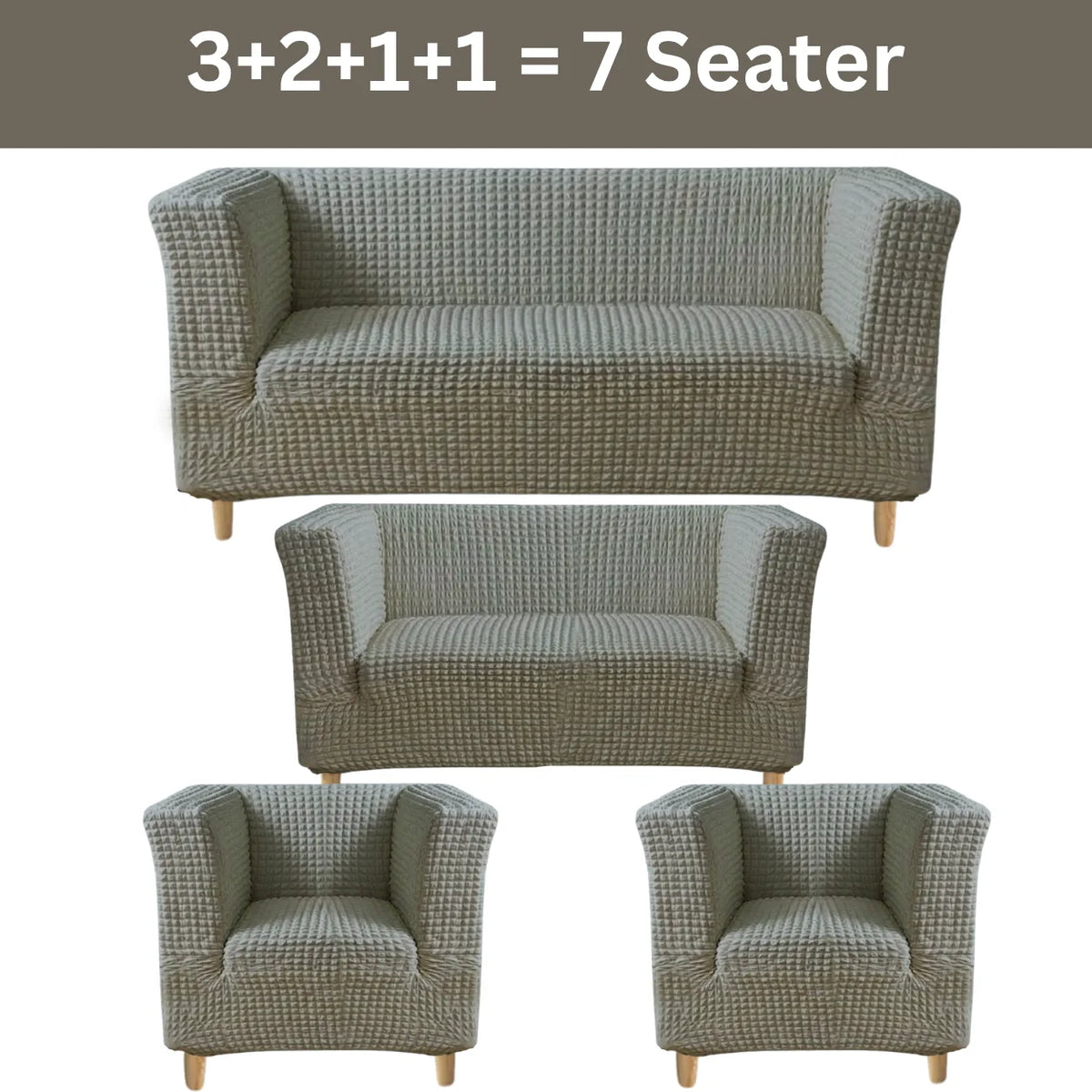 High-Arm Sofa Slipcover Grey