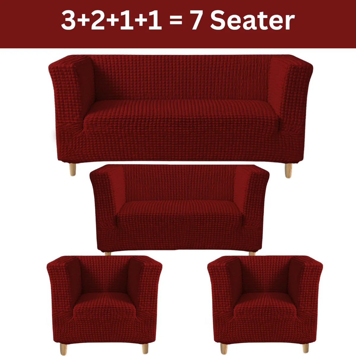 High-Arm Sofa Slipcover Maroon