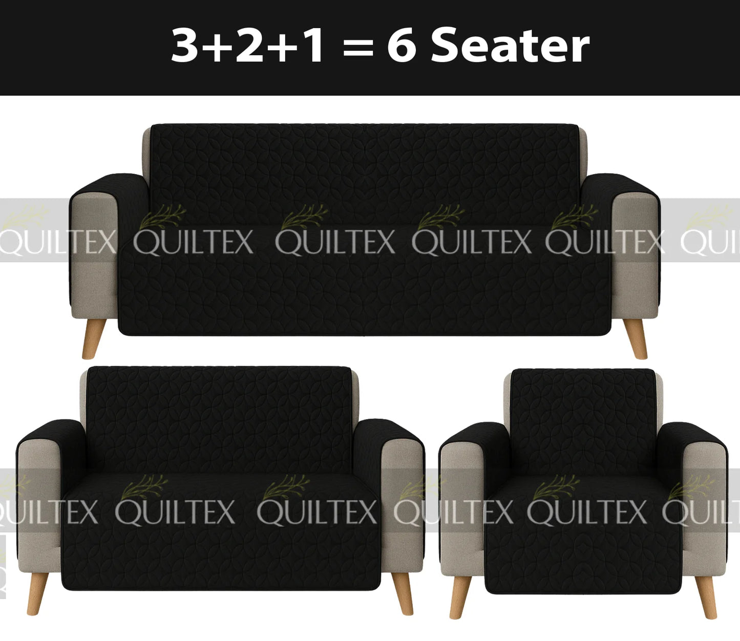 Ultrasonic Sofa Cover  (BLACK)