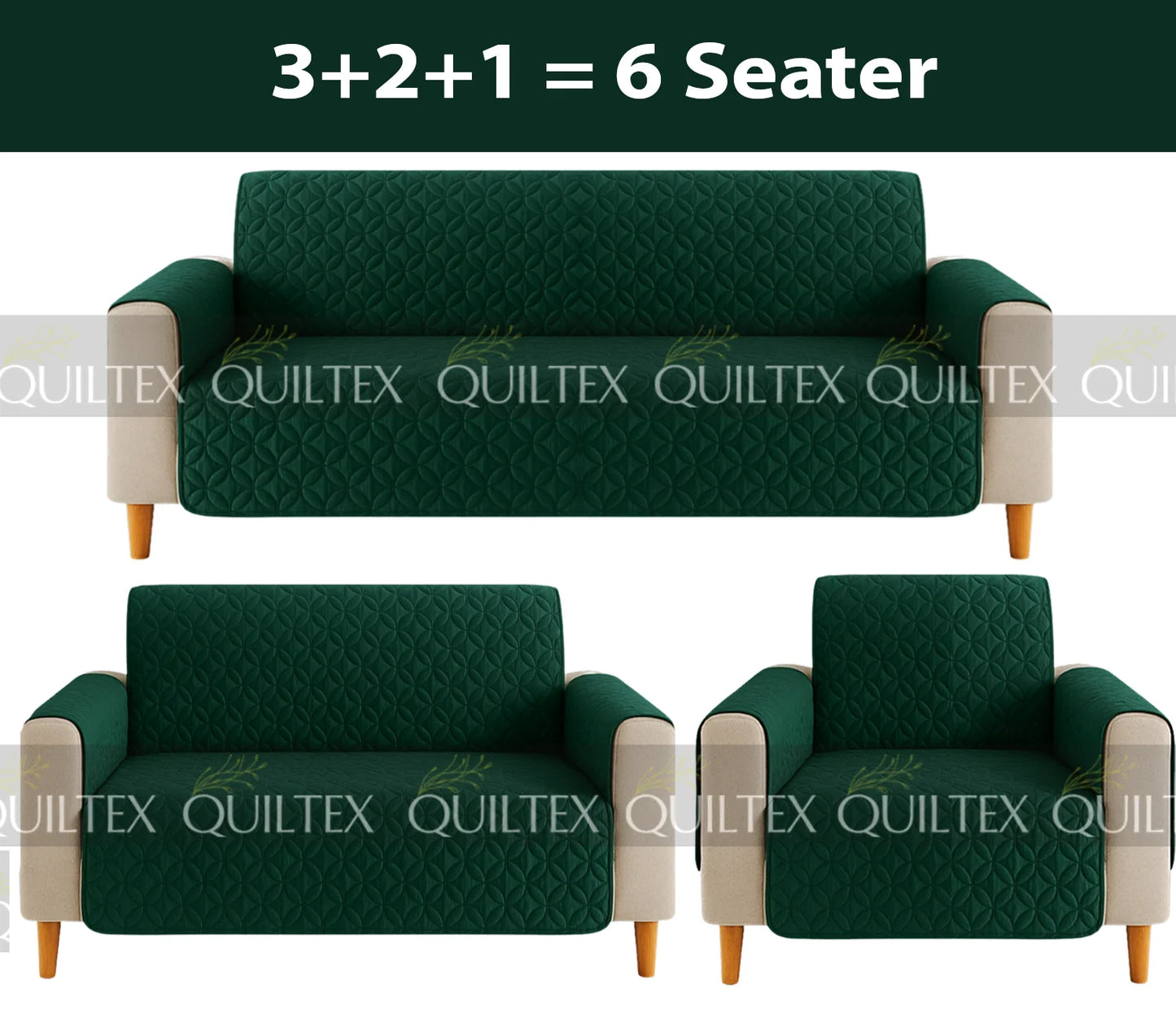 Ultrasonic Sofa Cover  (GREEN )