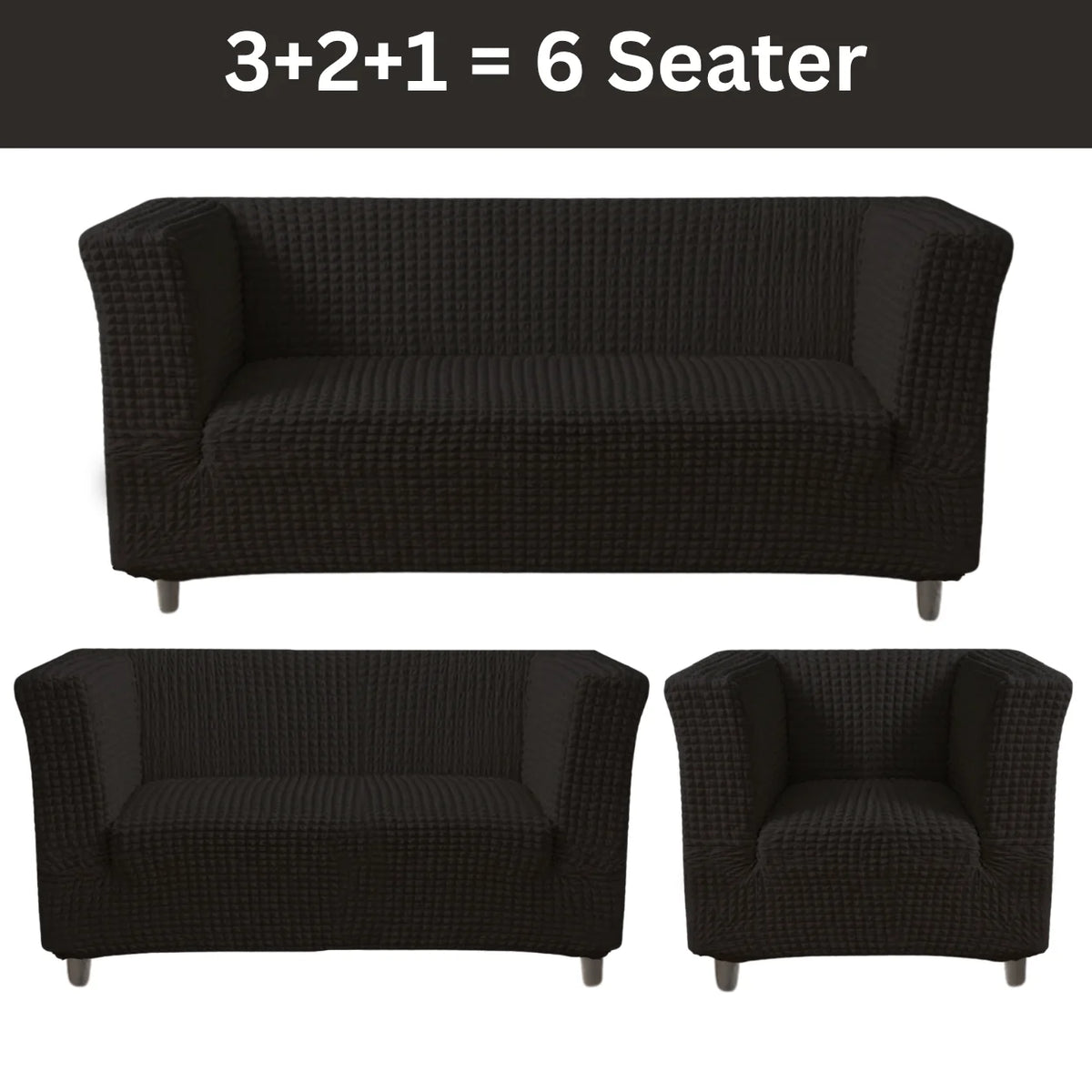 High-Arm Sofa Slipcover Black