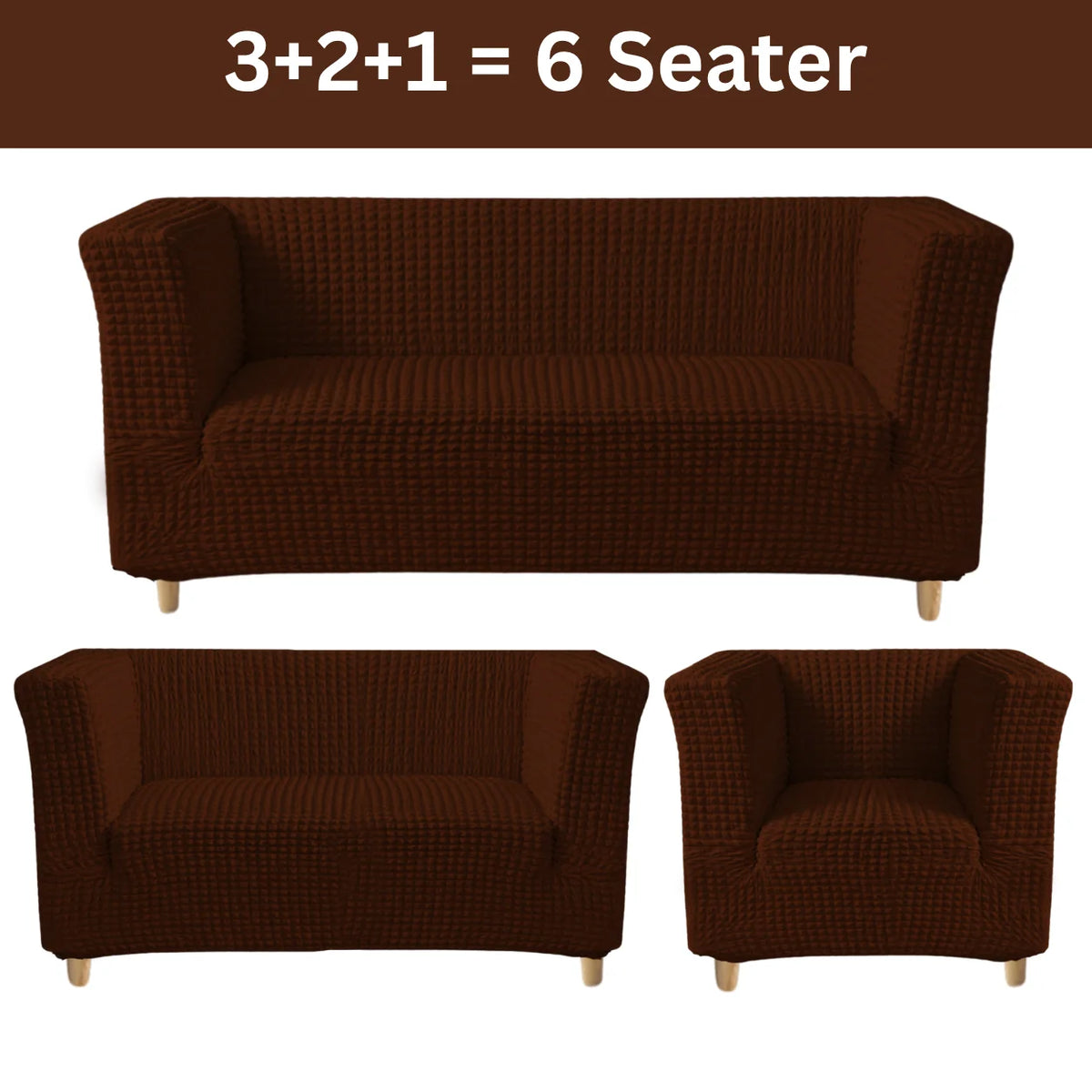 High-Arm Sofa Slipcover Brown