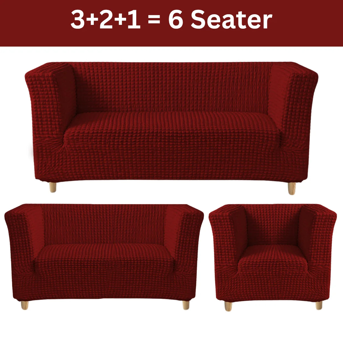 High-Arm Sofa Slipcover Maroon