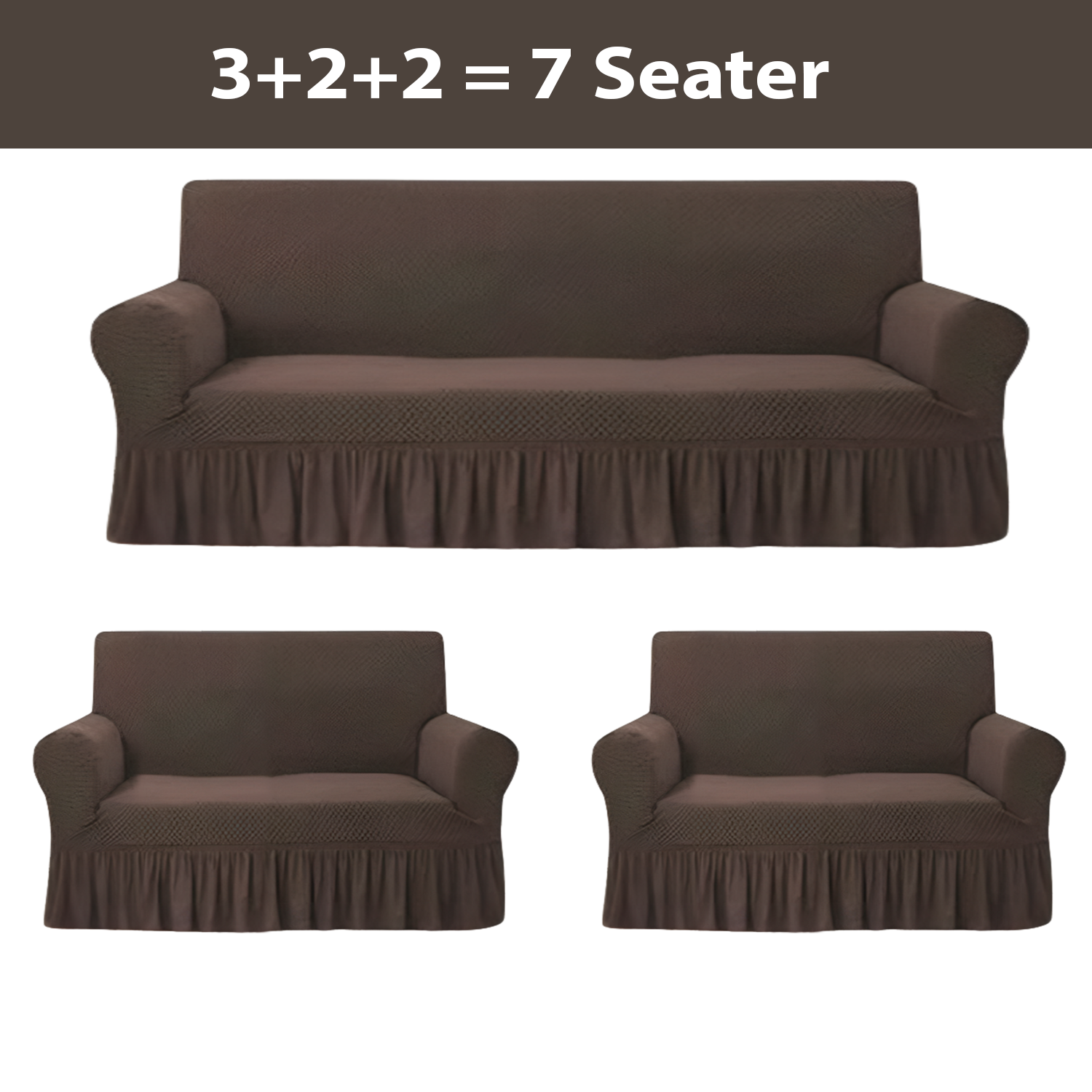 Turkish Style Sofa Covers  Dark Brown