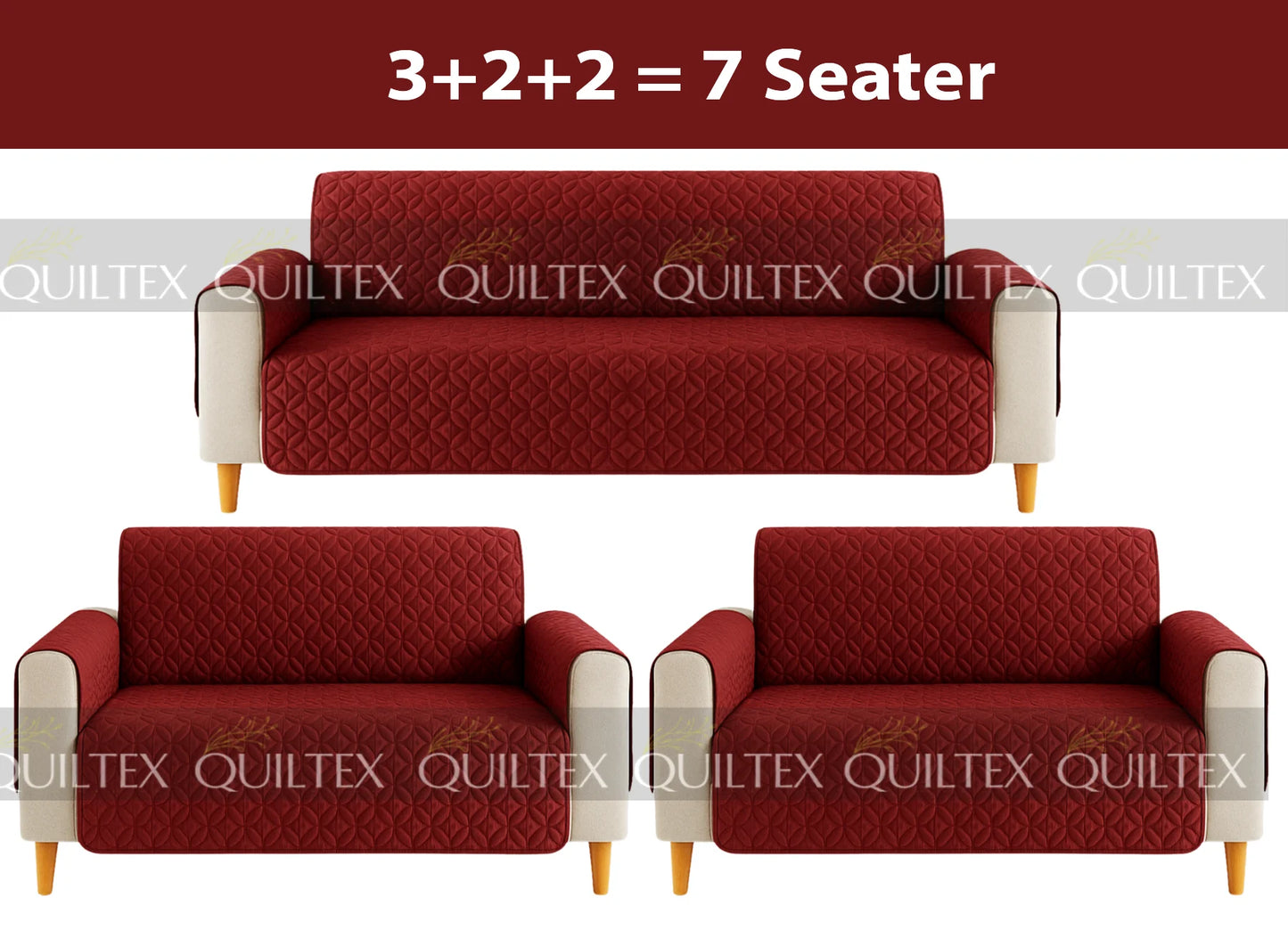 Ultrasonic Sofa Cover  (Maroon)