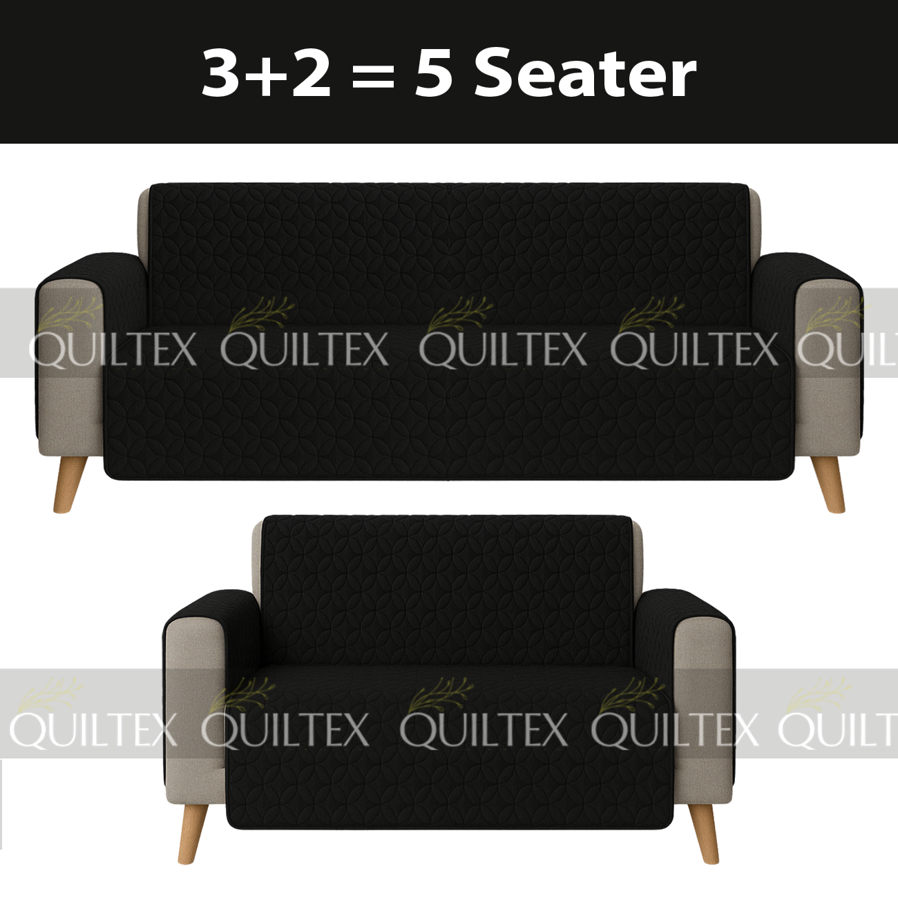 Ultrasonic Sofa Cover  (BLACK)