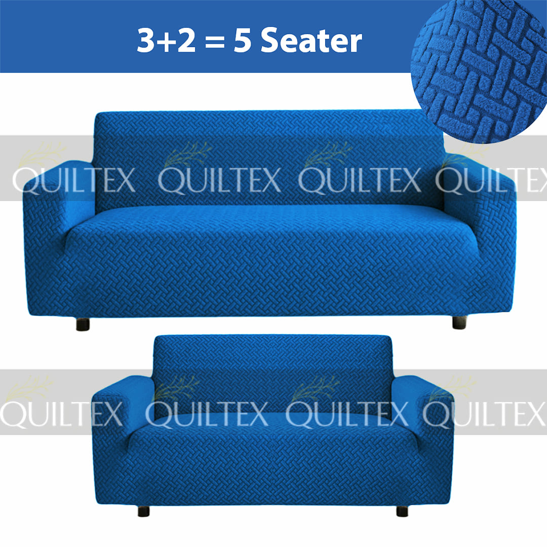 STRIPE JACQUARD SOFA COVER BLUE