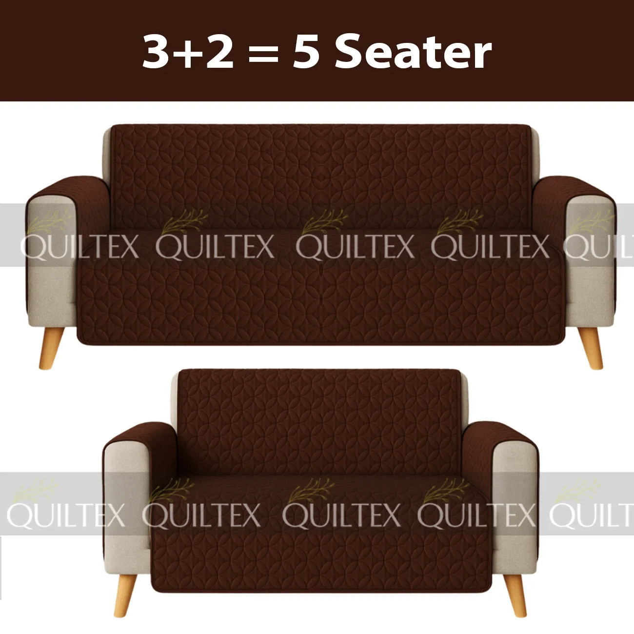 Ultrasonic Sofa Cover  ( BROWN )