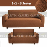 STRIPE JACQUARD SOFA COVER BROWN