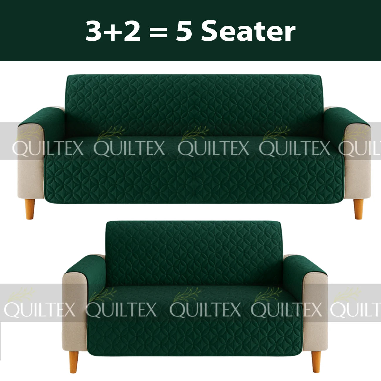 Ultrasonic Sofa Cover  (GREEN )