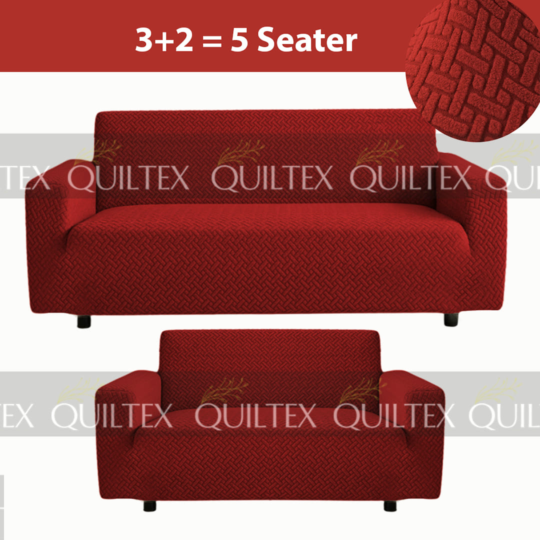 STRIPE JACQUARD SOFA COVER MAROON