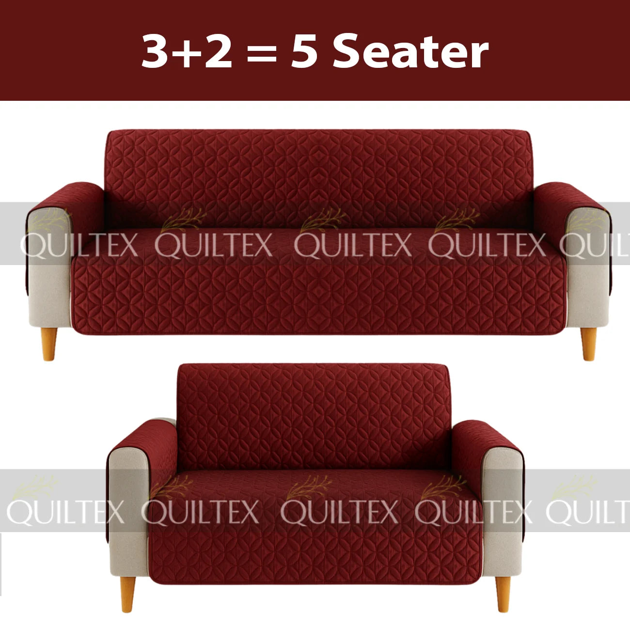 Ultrasonic Sofa Cover  (Maroon)