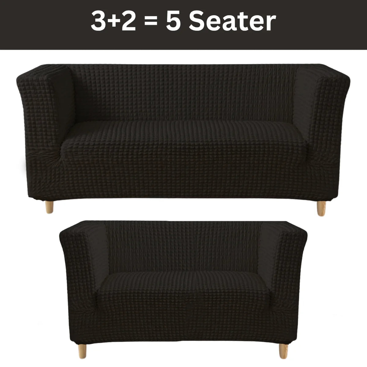 High-Arm Sofa Slipcover Black