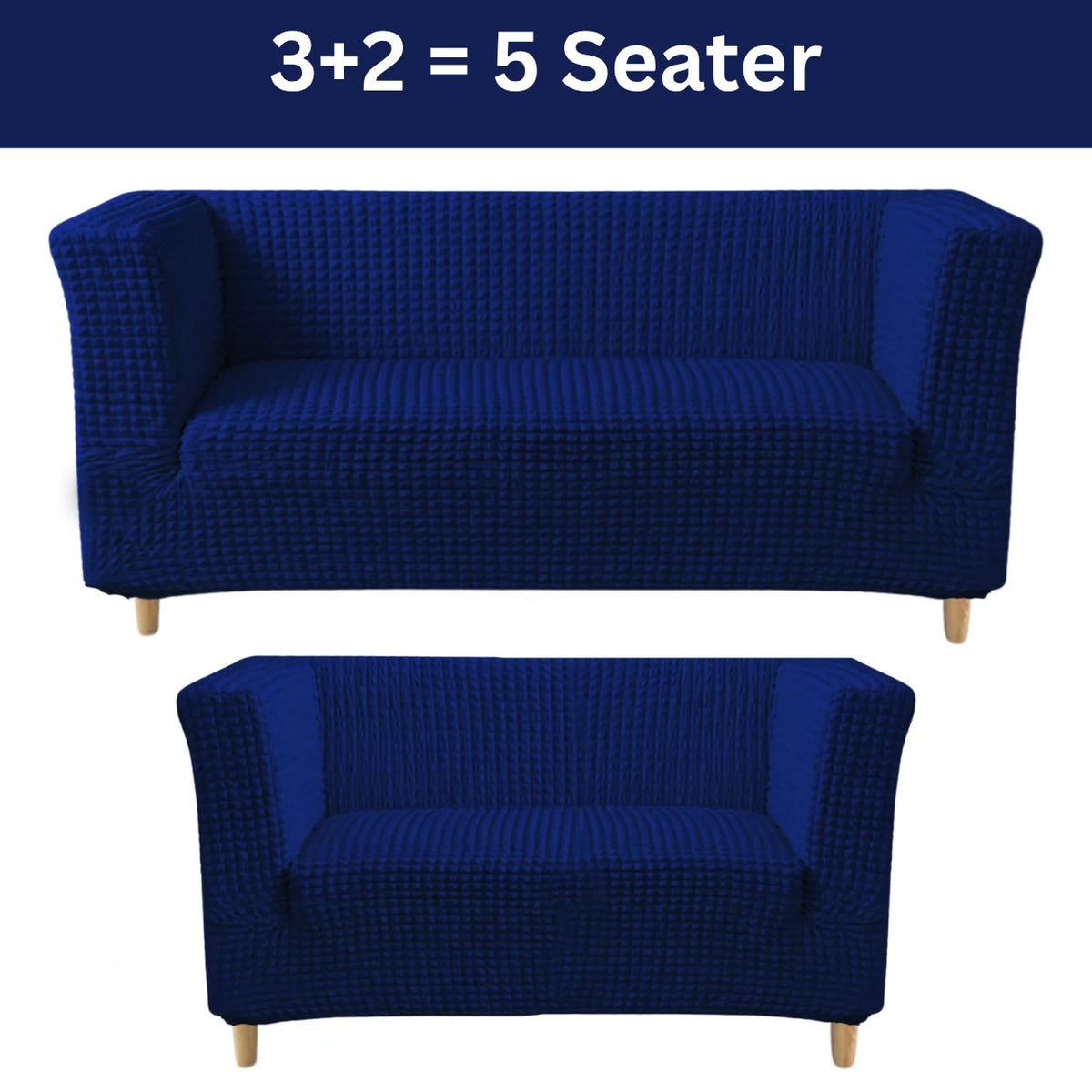 High-Arm Sofa Slipcover Blue