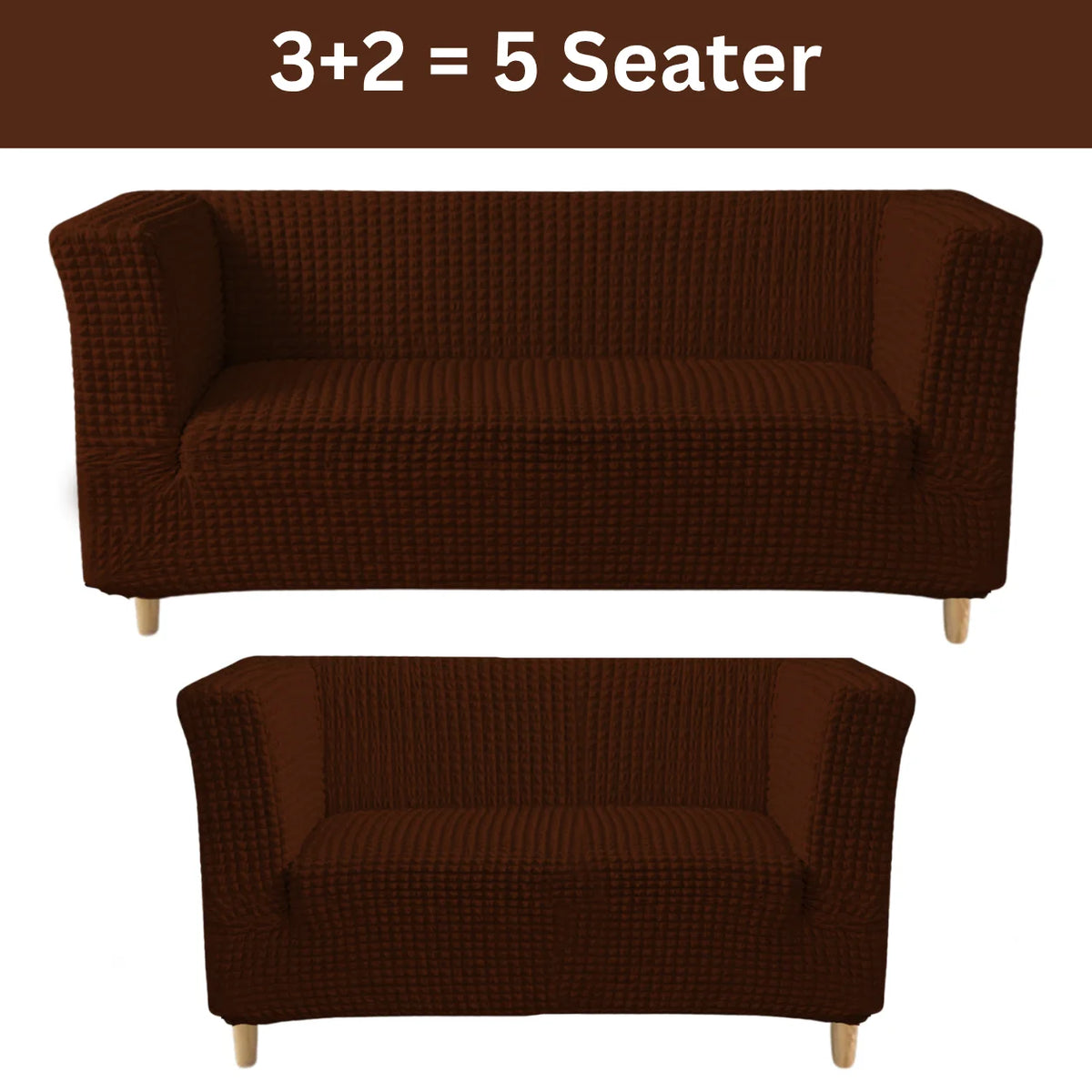 High-Arm Sofa Slipcover Brown
