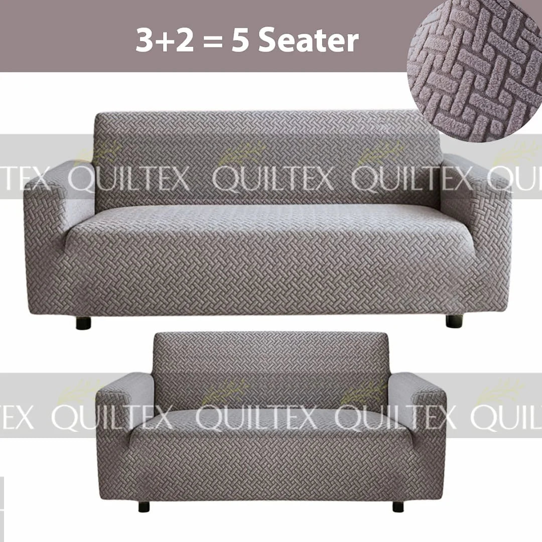 STRIPE JACQUARD SOFA COVER GREY