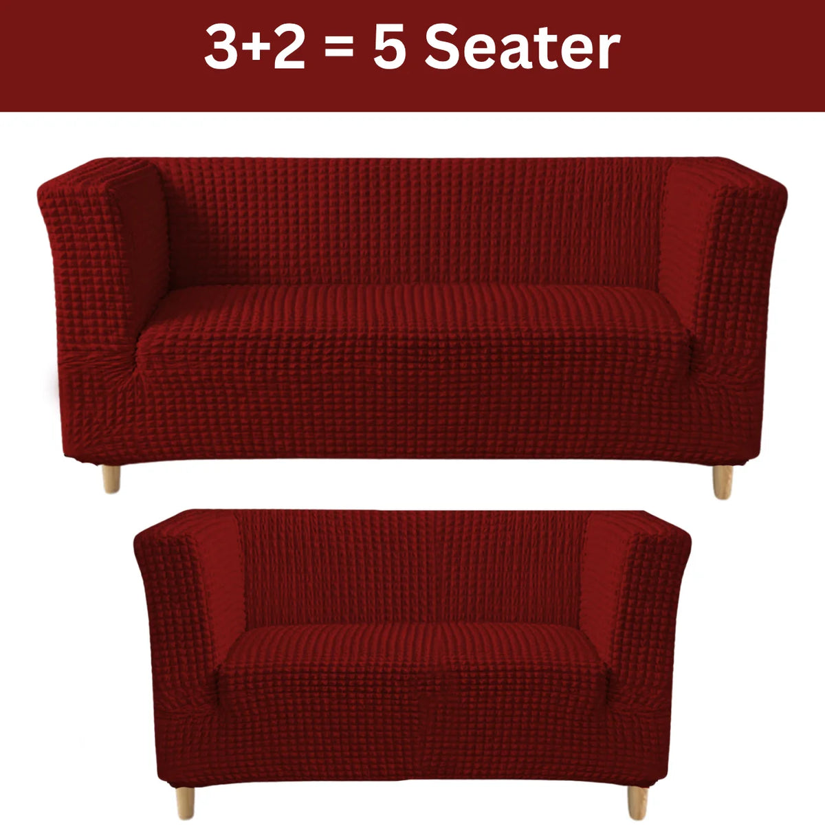 High-Arm Sofa Slipcover Maroon