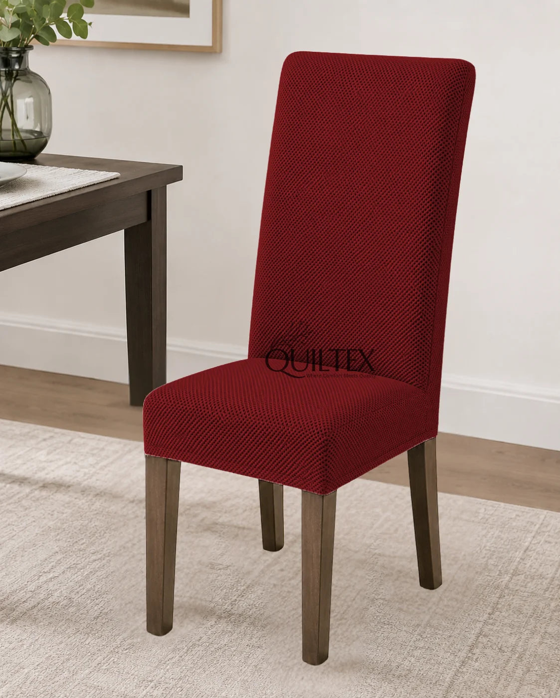 Mesh Fitted Dinning Chair Covers  Mahroon