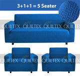 STRIPE JACQUARD SOFA COVER BLUE