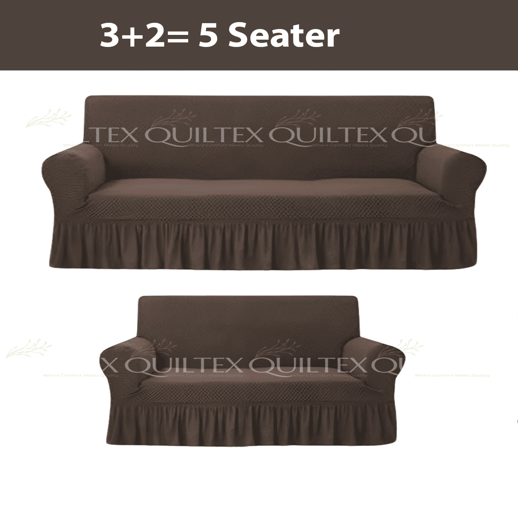 Turkish Style Sofa Covers  Dark Brown