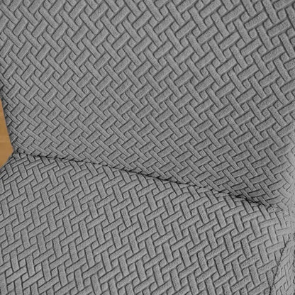 Velvet Strip Design Fitted Dinning Chair Covers Grey