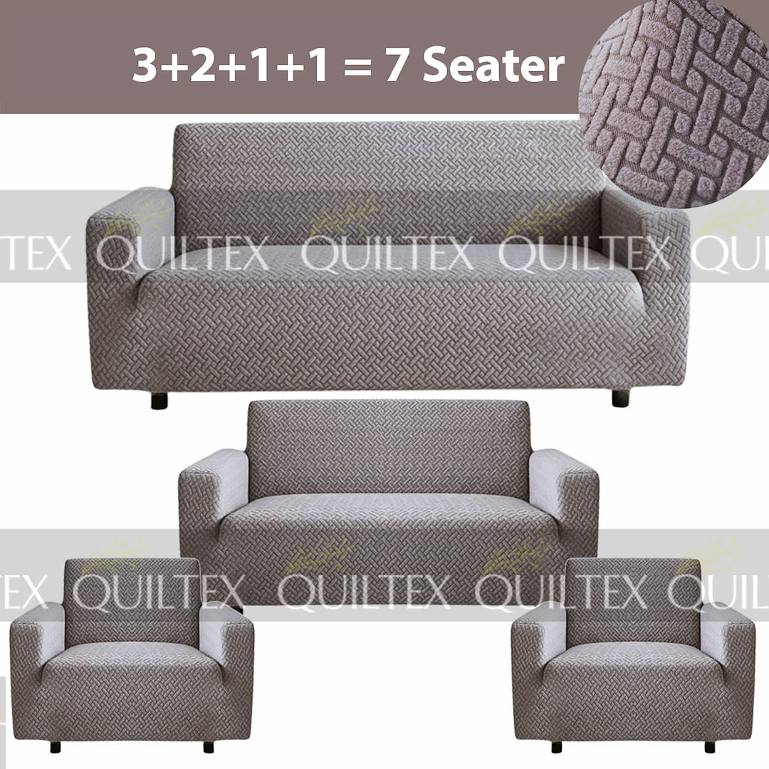 STRIPE JACQUARD SOFA COVER GREY