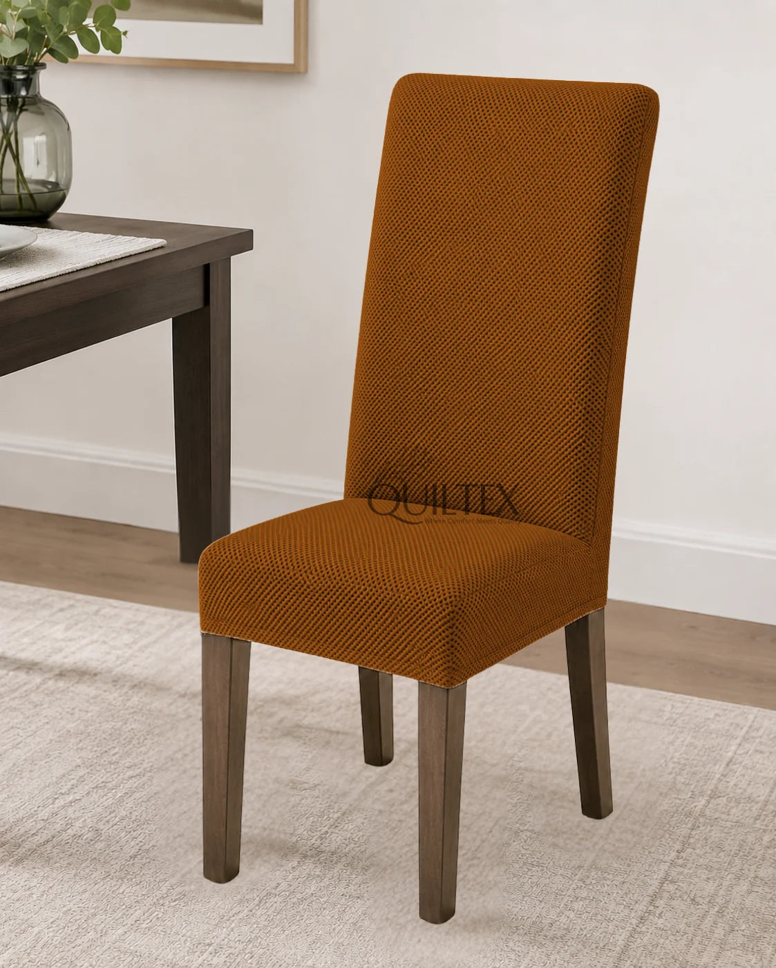 Mesh Fitted Dinning Chair Covers Copper