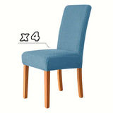 Velvet Strip Design Fitted Dinning Chair Covers Zink