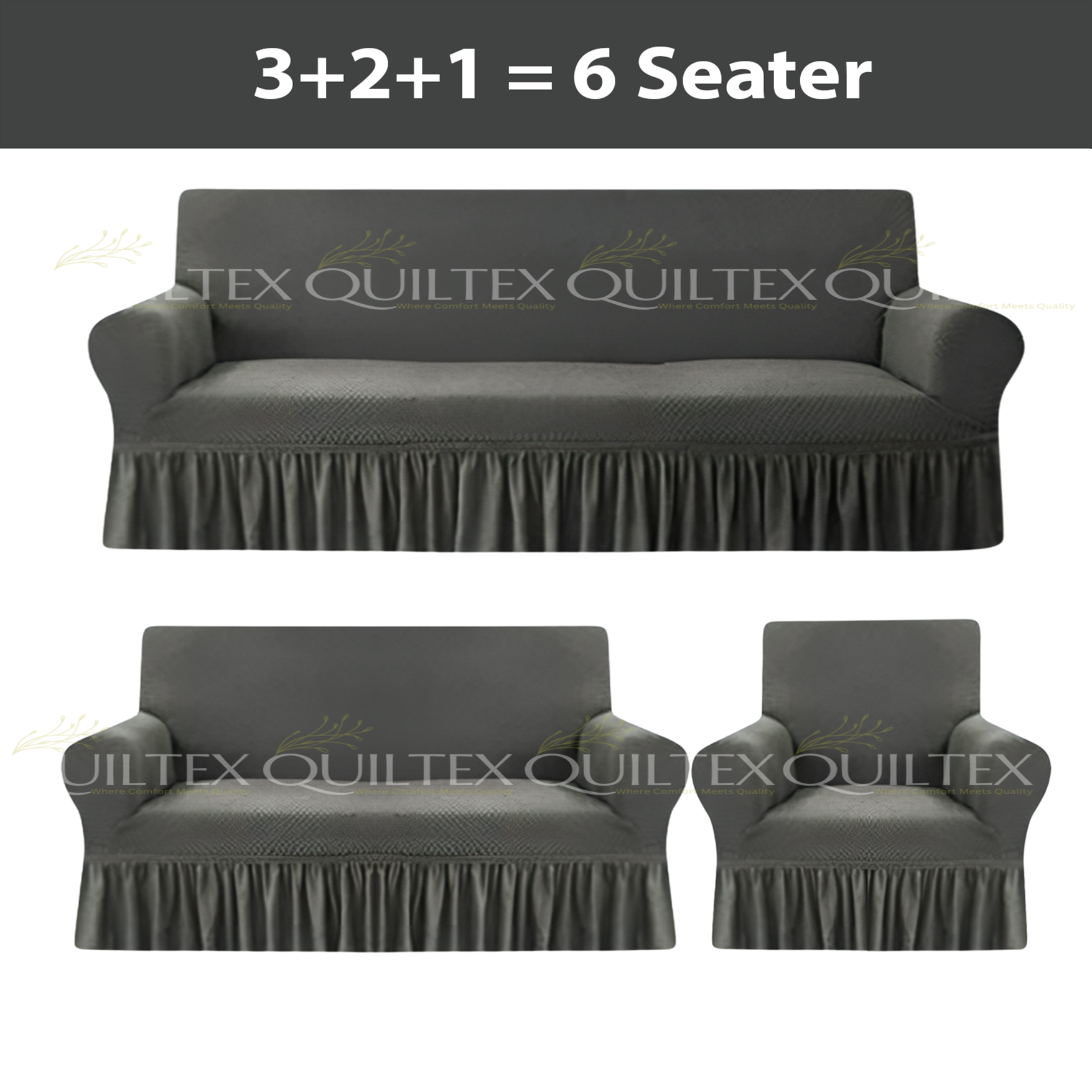 Turkish Style Sofa Covers Grey