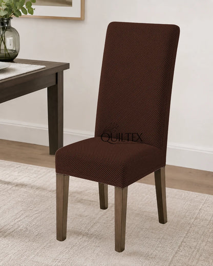 Mesh Fitted Dinning Chair Covers  Brown