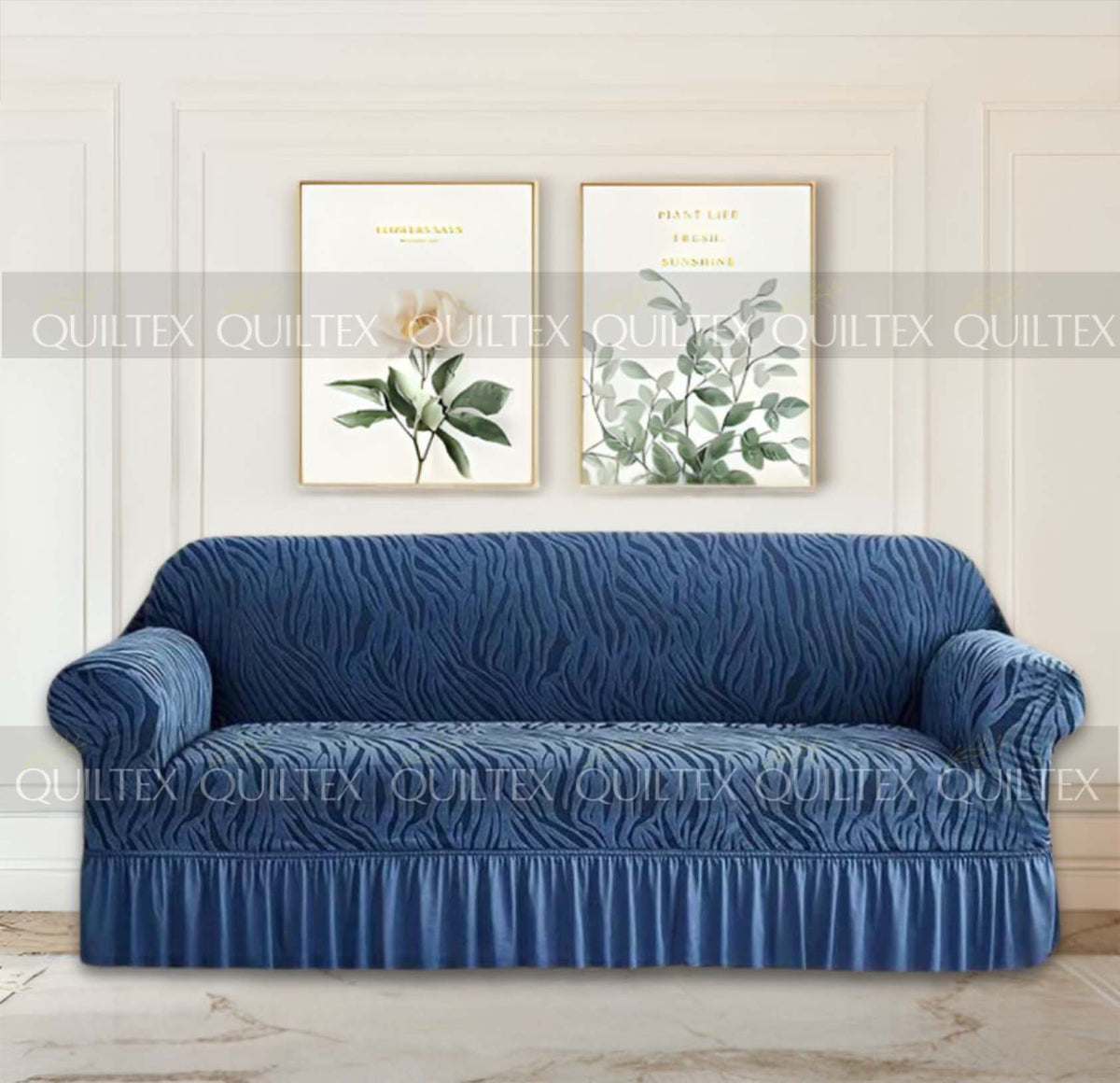 Zebra  Sofa Covers ( Blue )