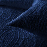 3 PCS Lapis Blue Bedspread Set