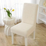 Velvet Strip Design Fitted Dinning Chair Covers Skin
