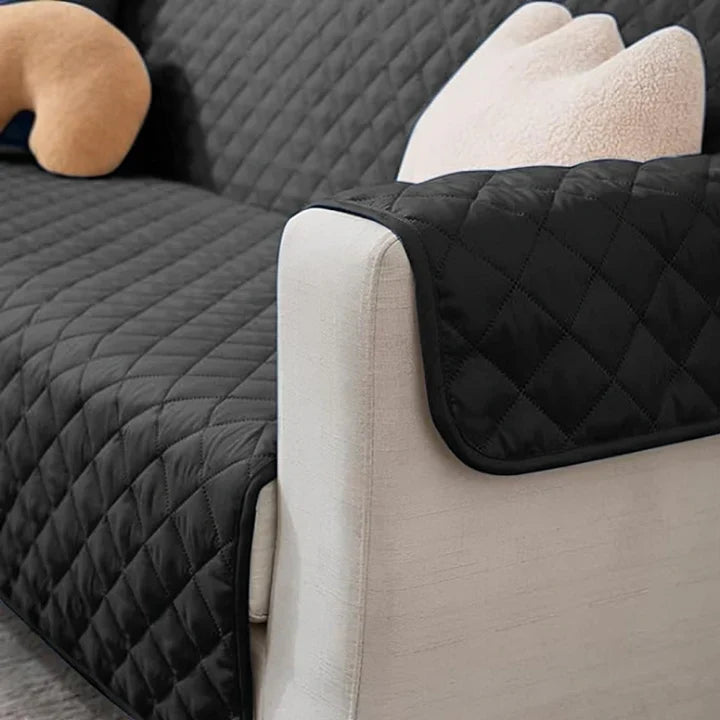 Cotton Quilted Sofa Cover ﹙ Grey ﹚
