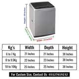 Grey Color 100% Waterproof Top Loaded Washing Machine Cover